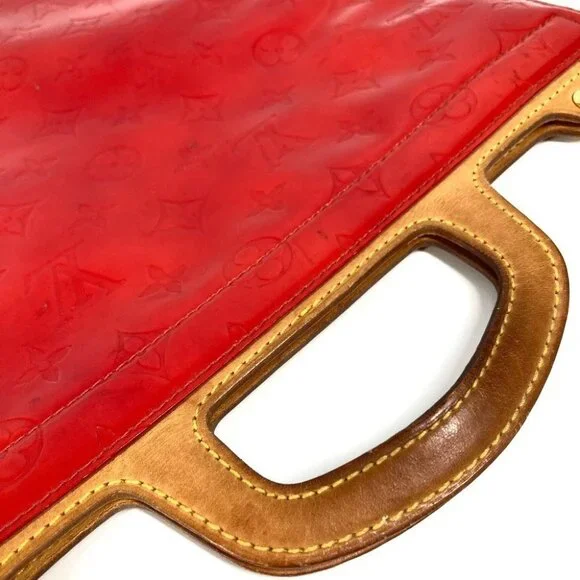 LOUIS VUITTON M91078 MonogramVernis Stanton bag vertical Hand Bag Red